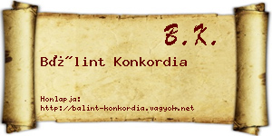 Bálint Konkordia névjegykártya